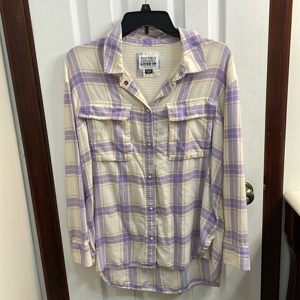 AEO Plaid Top